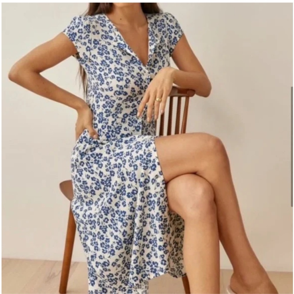 Reformation White and Blue Floral Maxi Dress - Picture 9 of 9